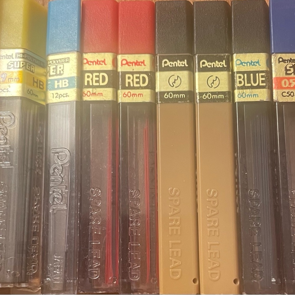 Pentel Mechanical Pencil Refills Various Sizes and Colors New Vintage